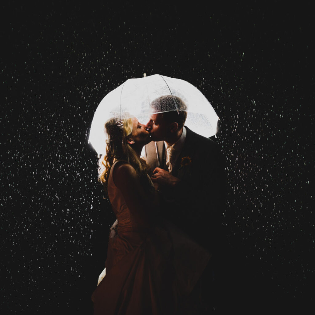 Wedding in the rain